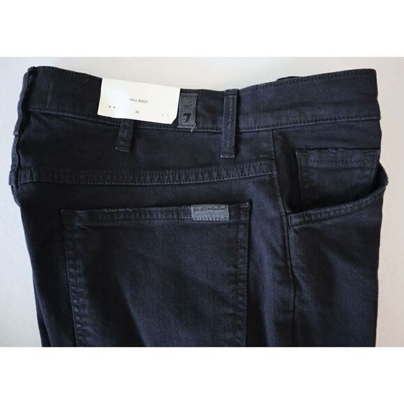 7 For All Mankind Women's Sz 30 Black Distressed Tall Bootcut Denim Jeans - Picture 8 of 11